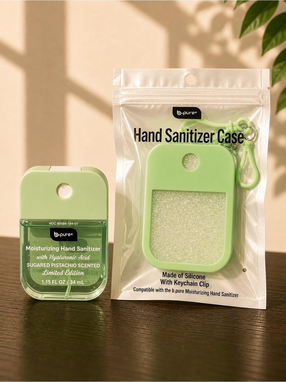 b·pure Sugared Pistachio Hand Sanitizer Set 5 Pack with Case